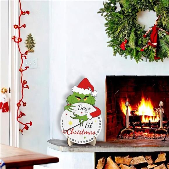 Wooden Christmas Countdown Calendar Sign, Advent Table Decor for Holiday Home - Picture 5 of 8